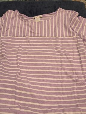 Lilac & White Striped Short Sleeve Tee